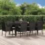 Set de comedor de jardín 9 pzas y cojines ratán sintético negro de vidaXL, Conjuntos de jardín - Ref: Foro24-3185159, Precio:...