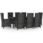 9-piece garden dining set and black synthetic rattan cushions by vidaXL, Garden sets - Ref: Foro24-3185067, Price: 1,00 €, Di...