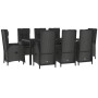 9-piece garden dining set and black synthetic rattan cushions by vidaXL, Garden sets - Ref: Foro24-3185067, Price: 1,00 €, Di...