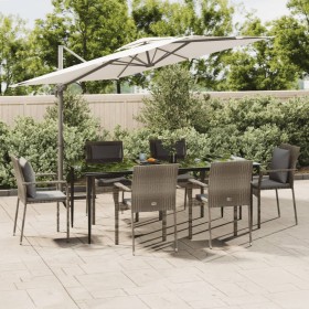 Garden dining set 7 pieces and black gray synthetic rattan cushions by vidaXL, Garden sets - Ref: Foro24-3185105, Price: 543,...