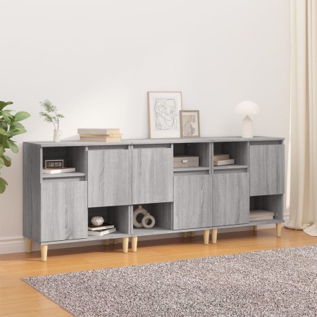 Sideboards 3 Stück Sperrholz Sonoma grau 60x35x70 cm von vidaXL, Sideboards - Ref: Foro24-3185741, Preis: 195,74 €, Rabatt: %