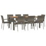 Garden dining set 9 pieces and gray synthetic rattan cushions by vidaXL, Garden sets - Ref: Foro24-3184998, Price: 593,59 €, ...