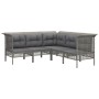 Set de muebles de jardín 13 pzas y cojines ratán sintético gris de vidaXL, Conjuntos de jardín - Ref: Foro24-3187602, Precio:...