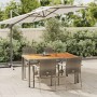 Set comedor de jardín 5 piezas con cojines ratán sintético gris de vidaXL, Conjuntos de jardín - Ref: Foro24-3184995, Precio:...