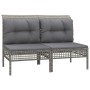 Set de muebles de jardín 13 pzas y cojines ratán sintético gris de vidaXL, Conjuntos de jardín - Ref: Foro24-3187602, Precio:...