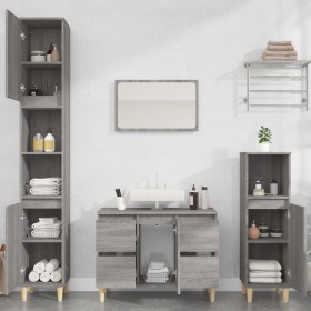 Sonoma gray plywood 3-piece bathroom furniture set by vidaXL, Bathroom furniture - Ref: Foro24-3185603, Price: 232,99 €, Disc...