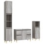 Sonoma gray plywood 3-piece bathroom furniture set by vidaXL, Bathroom furniture - Ref: Foro24-3185603, Price: 232,99 €, Disc...