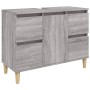 Sonoma gray plywood 3-piece bathroom furniture set by vidaXL, Bathroom furniture - Ref: Foro24-3185603, Price: 232,99 €, Disc...