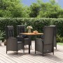 5-teiliges Gartenmöbel-Set mit schwarzen synthetischen Rattankissen von vidaXL, Gartensets - Ref: Foro24-3185069, Preis: 779,...