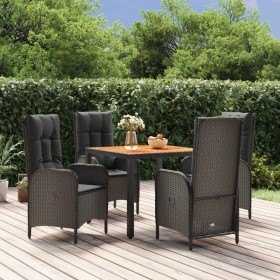 5-teiliges Gartenmöbel-Set mit schwarzen synthetischen Rattankissen von vidaXL, Gartensets - Ref: Foro24-3185069, Preis: 669,...