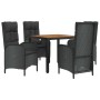 Set de muebles jardín 5 pzas con cojines ratán sintético negro de vidaXL, Conjuntos de jardín - Ref: Foro24-3185069, Precio: ...