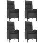 Set de muebles jardín 5 pzas con cojines ratán sintético negro de vidaXL, Conjuntos de jardín - Ref: Foro24-3185069, Precio: ...