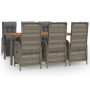 Garden dining set 7 pieces and gray synthetic rattan cushions by vidaXL, Garden sets - Ref: Foro24-3185048, Price: 1,00 €, Di...