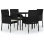 5-piece garden furniture set with black synthetic rattan cushions by vidaXL, Garden sets - Ref: Foro24-3185144, Price: 323,84...