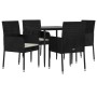 5-piece garden furniture set with black synthetic rattan cushions by vidaXL, Garden sets - Ref: Foro24-3185144, Price: 323,84...