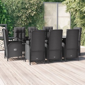 9-piece garden dining set and black synthetic rattan cushions by vidaXL, Garden sets - Ref: Foro24-3185174, Price: 1,00 €, Di...