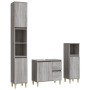 Sonoma gray plywood 3-piece bathroom furniture set by vidaXL, Bathroom furniture - Ref: Foro24-3185541, Price: 199,71 €, Disc...