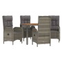 5-piece garden dining set with gray synthetic rattan cushions by vidaXL, Garden sets - Ref: Foro24-3185039, Price: 878,22 €, ...