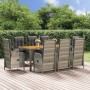 Garden dining set 9 pieces and gray synthetic rattan cushions by vidaXL, Garden sets - Ref: Foro24-3185043, Price: 1,00 €, Di...