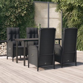 5-teiliges Gartenmöbel-Set mit Kissen synthetisches Rattan schwarz von vidaXL, Gartensets - Ref: Foro24-3185189, Preis: 610,9...