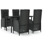 Set de muebles jardín 5 pzas con cojines ratán sintético negro de vidaXL, Conjuntos de jardín - Ref: Foro24-3185189, Precio: ...