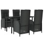 Set de muebles jardín 5 pzas con cojines ratán sintético negro de vidaXL, Conjuntos de jardín - Ref: Foro24-3185189, Precio: ...