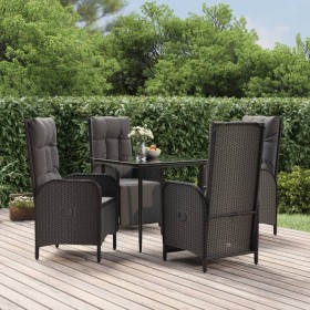 5-teiliges Gartenmöbel-Set mit Kissen synthetisches Rattan schwarz von vidaXL, Gartensets - Ref: Foro24-3185175, Preis: 668,9...