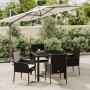 5-teiliges Gartenmöbel-Set mit schwarzen synthetischen Rattankissen von vidaXL, Gartensets - Ref: Foro24-3185000, Preis: 310,...