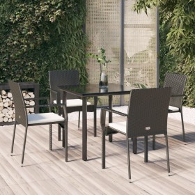 5-piece garden furniture set with black synthetic rattan cushions by vidaXL, Garden sets - Ref: Foro24-3185120, Price: 337,99...