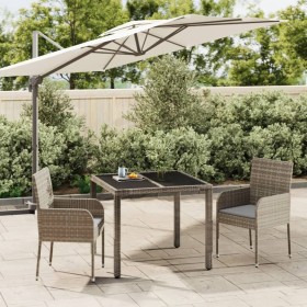 3-piece garden dining set with gray synthetic rattan cushions by vidaXL, Garden sets - Ref: Foro24-3185005, Price: 182,29 €, ...