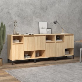 Aparadores 3 uds madera contrachapada roble Sonoma 60x35x70 cm de vidaXL, Aparadores - Ref: Foro24-3185746, Precio: 214,99 €,...