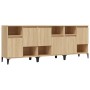 Aparadores 3 uds madera contrachapada roble Sonoma 60x35x70 cm de vidaXL, Aparadores - Ref: Foro24-3185746, Precio: 237,89 €,...