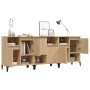 Aparadores 3 uds madera contrachapada roble Sonoma 60x35x70 cm de vidaXL, Aparadores - Ref: Foro24-3185746, Precio: 237,89 €,...