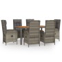 Garden dining set 7 pieces and gray synthetic rattan cushions by vidaXL, Garden sets - Ref: Foro24-3185041, Price: 1,00 €, Di...