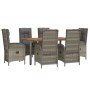 Garden dining set 7 pieces and gray synthetic rattan cushions by vidaXL, Garden sets - Ref: Foro24-3185041, Price: 1,00 €, Di...