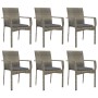 Garden dining set 7 pieces and gray synthetic rattan cushions by vidaXL, Garden sets - Ref: Foro24-3184996, Price: 500,36 €, ...