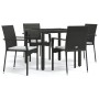 Set de muebles jardín 5 pzas con cojines ratán sintético negro de vidaXL, Conjuntos de jardín - Ref: Foro24-3184976, Precio: ...