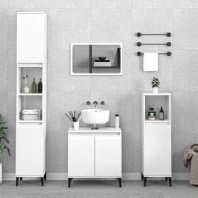 3-piece glossy white plywood bathroom furniture set by vidaXL, Bathroom furniture - Ref: Foro24-3185591, Price: 212,99 €, Dis...