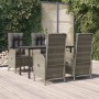 Garden dining set 5 pieces and black gray synthetic rattan cushions by vidaXL, Garden sets - Ref: Foro24-3185199, Price: 946,...