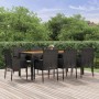 9-teiliges Garten-Essset und schwarze Kissen aus synthetischem Rattan von vidaXL, Gartensets - Ref: Foro24-3185016, Preis: 58...