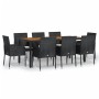 9-piece garden dining set and black synthetic rattan cushions by vidaXL, Garden sets - Ref: Foro24-3185016, Price: 589,75 €, ...