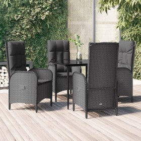 5-teiliges Gartenmöbel-Set mit Kissen synthetisches Rattan schwarz von vidaXL, Gartensets - Ref: Foro24-3185168, Preis: 593,9...