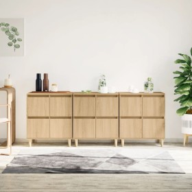 Sideboards 3 Stück Sonoma-Eichensperrholz 60x35x70 cm von vidaXL, Sideboards - Ref: Foro24-3185770, Preis: 209,99 €, Rabatt: %