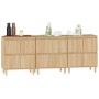 Aparadores 3 uds madera contrachapada roble Sonoma 60x35x70 cm de vidaXL, Aparadores - Ref: Foro24-3185770, Precio: 209,99 €,...