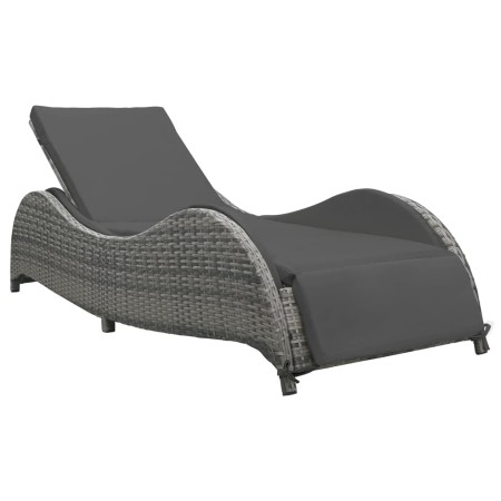 Lounger with anthracite gray synthetic rattan cushion by vidaXL, Outdoor beds - Ref: Foro24-49494, Price: 270,48 €, Discount: %