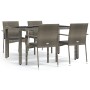 Set comedor de jardín 5 piezas con cojines ratán sintético gris de vidaXL, Conjuntos de jardín - Ref: Foro24-3184983, Precio:...