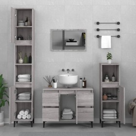 Set de muebles de baño 3 pzas madera contrachapada gris sonoma de vidaXL, Muebles de baño - Ref: Foro24-3185611, Precio: 228,...