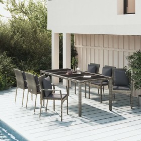 Garden dining set 7 pieces and gray synthetic rattan cushions by vidaXL, Garden sets - Ref: Foro24-3157961, Price: 514,53 €, ...