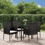 5-teiliges Gartenmöbel-Set mit Kissen synthetisches Rattan schwarz von vidaXL, Gartensets - Ref: Foro24-3185156, Preis: 296,1...