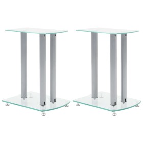 Set De 2 Transparente Cristal Vidrio De Seguridad Soporte De Altavoz de vidaXL, Soportes para altavoces - Ref: Foro24-50138, ...